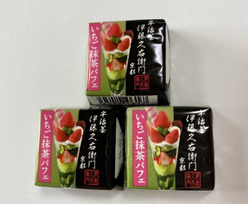 チロルチョコの伊藤久右衛門いちご抹茶パフェ